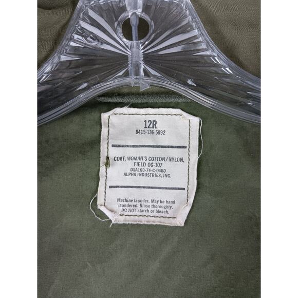 Vintage Army Field Jacket OG 107 1974 Womens 12 OD Green Nurse Vietnam Era USA - Picture 7 of 12